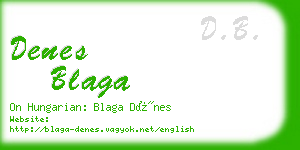 denes blaga business card